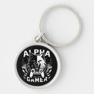 Yin Yang Alpha Gamer Varg Rund Silverfärgad Nyckelring