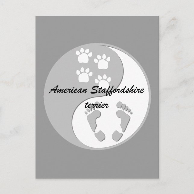 yin yang american stabsdshire skräcker vykort (Framsida)