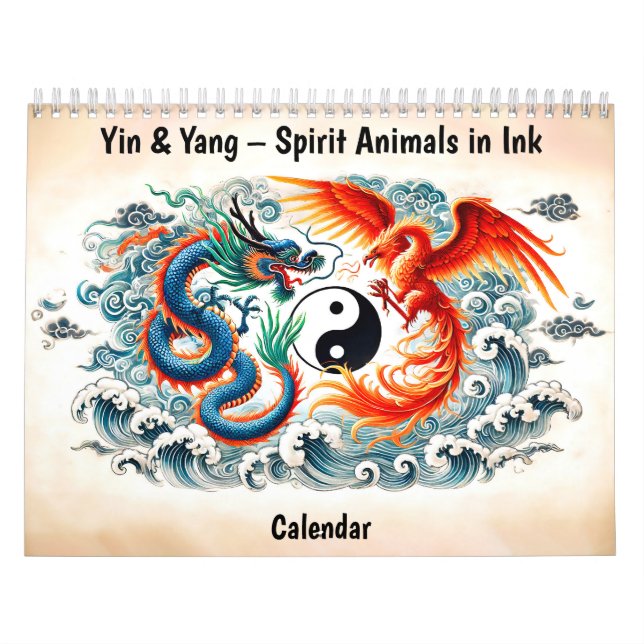 Yin & Yang – Andliga djur i bläck Kalender (Omslag)