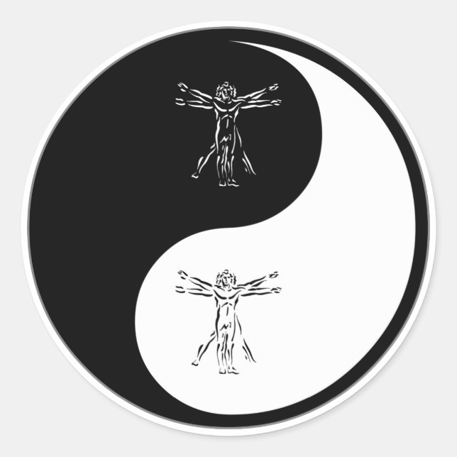 Yin Yang Antropology Runt Klistermärke (Framsida)