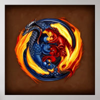 Yin Yang Art Fire and Vatten