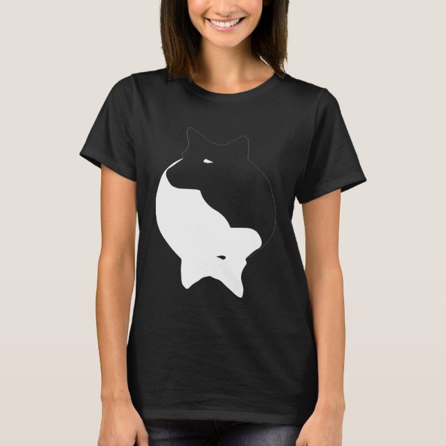 Yin Yang Australian Cattle Hund Heeler Symbol Zen T Shirt (Framsida)
