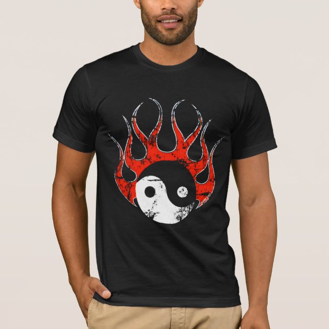 Yin Yang avfyrar t-skjortan Tee (Framsida)