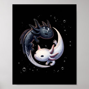 Yin Yang Axolotls Japansk Grafisk Anime Konst Axol Poster