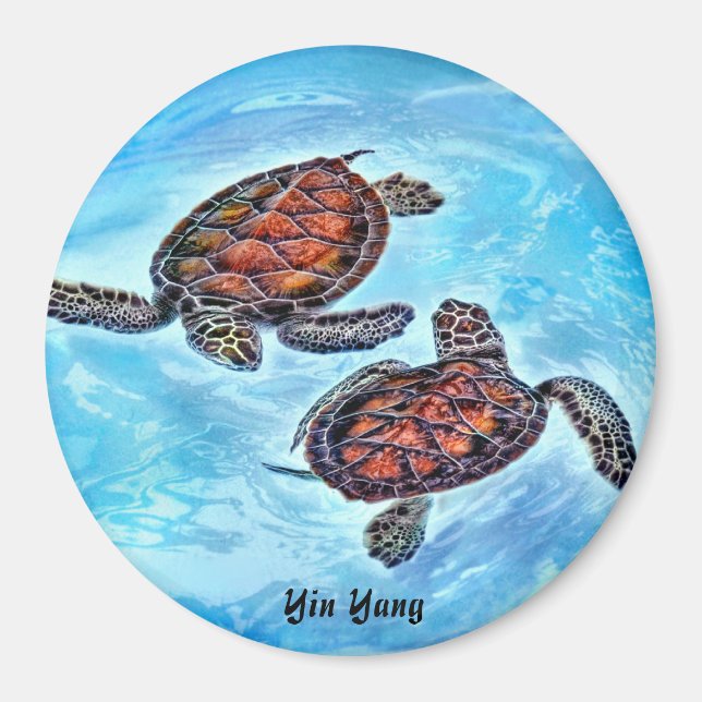 Yin Yang Baby Sea Turtles Magnet (Framsidan)