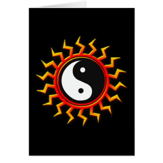 Yin Yang Balanced Sol Card Hälsningskort