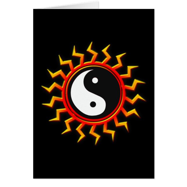 Yin Yang Balanced Sol Card Hälsningskort (Framsidan)
