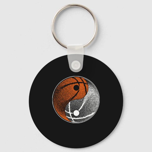 Yin Yang Basketball Player Ringar Basketballer Gif Nyckelring (Framsida)