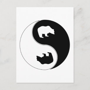 Yin Yang Bear Vykort