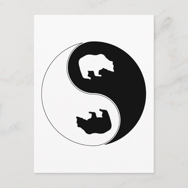Yin Yang Bear Vykort (Framsida)