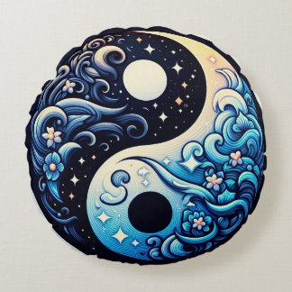 Yin Yang Bevackers design Rund Kudde