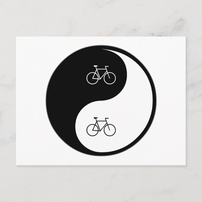 Yin Yang Bicycling Vykort (Framsida)
