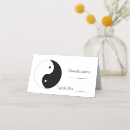 Yin Yang Black and White Design Bröllop Placeringskort