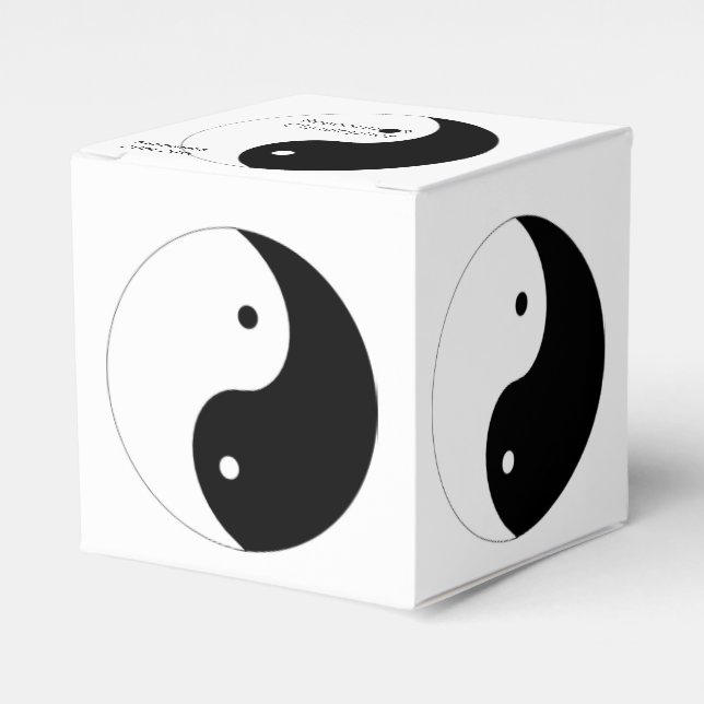 Yin Yang Black and White Design Bröllop Presentaskar (Framsidan Sidan)