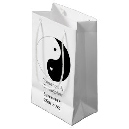 Yin Yang Black and White Hearts Design Bröllop