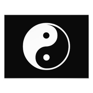 Yin Yang Black and White Illustration Template Fototryck