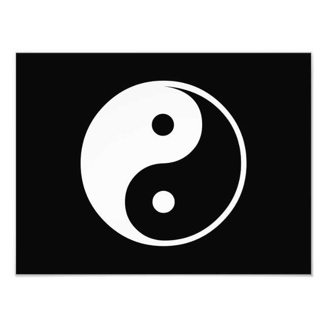 Yin Yang Black and White Illustration Template Fototryck (Framsidan)