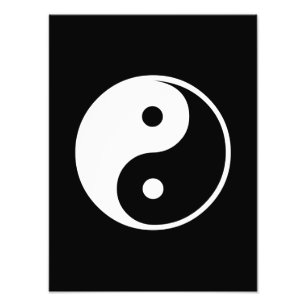 Yin Yang Black and White Illustration Template Fototryck