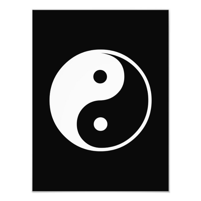 Yin Yang Black and White Illustration Template Fototryck (Framsidan)