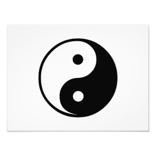 Yin Yang Black and White Illustration Template Fototryck