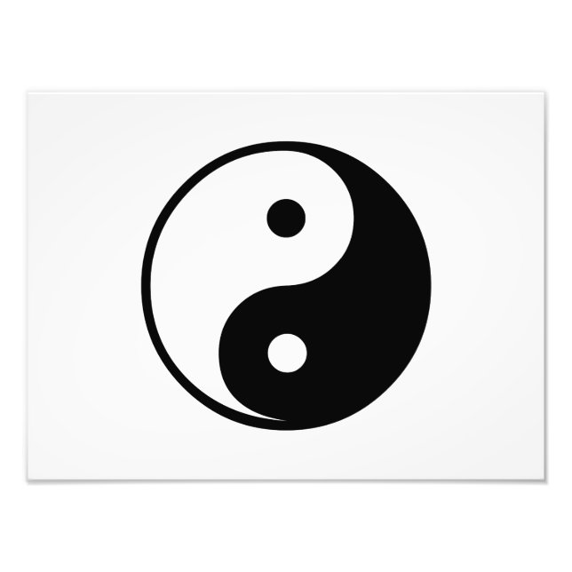 Yin Yang Black and White Illustration Template Fototryck (Framsidan)