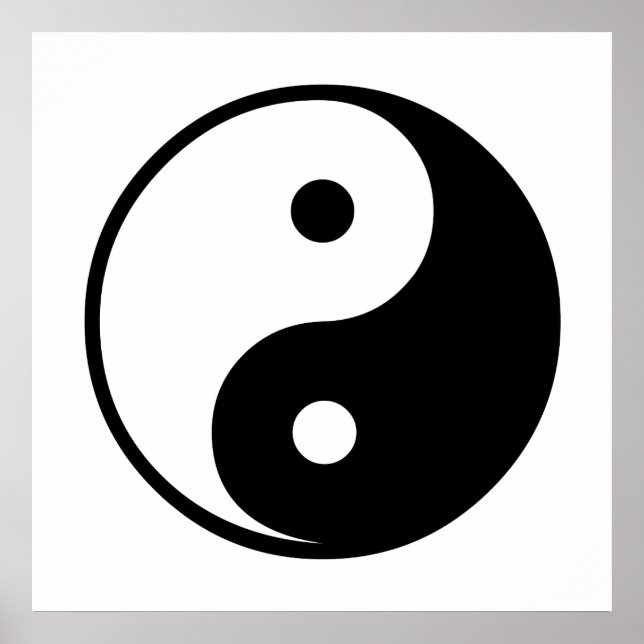 Yin Yang Black and White Illustration Template Poster (Framsidan)