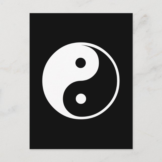 Yin Yang Black and White Illustration Template Vykort (Framsida)