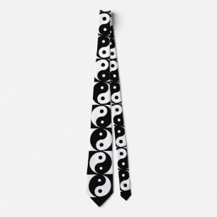 Yin Yang Black and White Novelty Neck Tie Slips