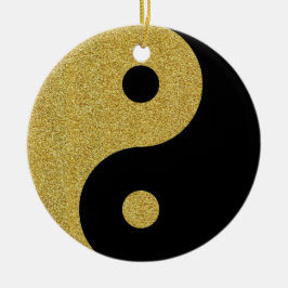 Yin Yang Black och guld Ornament