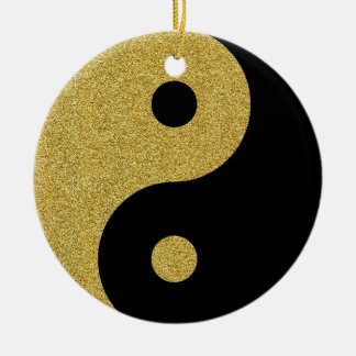 Yin Yang Black och guld Ornament
