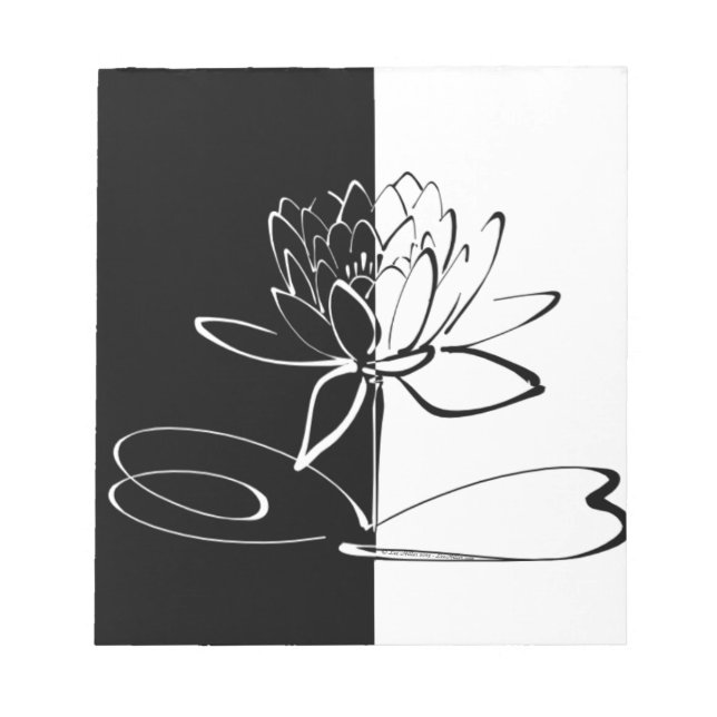 Yin Yang Black White Lotus Blommar Anteckningsblock (Framsida)