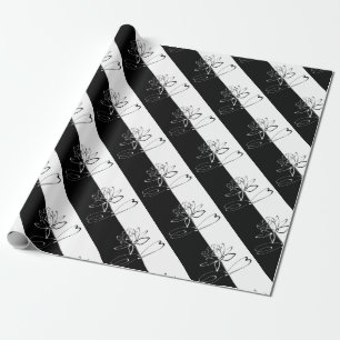 Yin Yang Black White Lotus Blommar Presentpapper