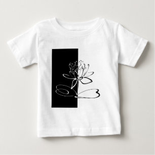 Yin Yang Black White Lotus Blommar T-shirt