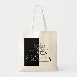 Yin Yang Black White Lotus Blommar Tygkasse