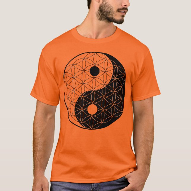 Yin Yang blomma av liv T-shirt (Framsida)