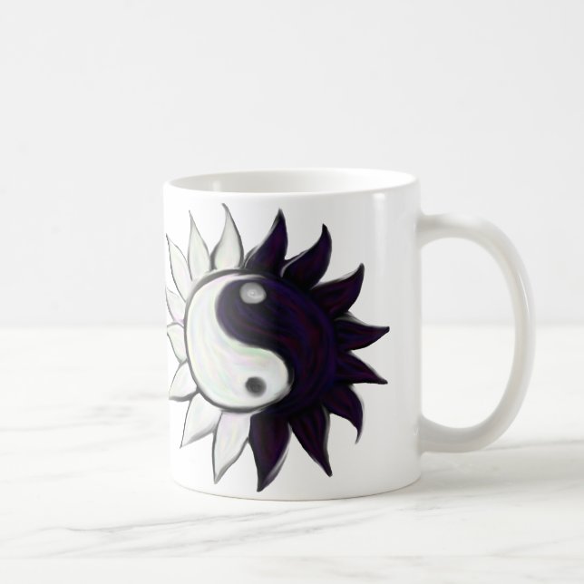 Yin-Yang blomma med citationstecken på muggen Kaffemugg (Höger)