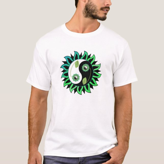 Yin-Yang blomma T-shirt (Framsida)