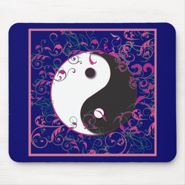 Yin & Yang Blommigt Design Musmatta (Framsidan)