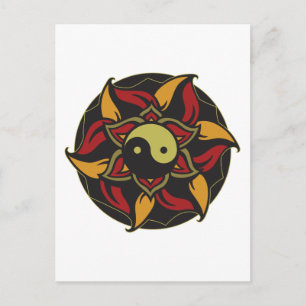 Yin Yang Blooming Lotus Vykort