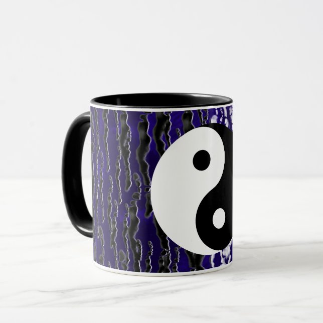Yin Yang Blue Tranquilitet Zen Energy Mugg (Framsida vänster)