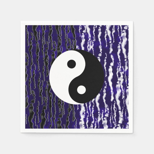 Yin Yang Blue Tranquilitet Zen Energy Party Pappersservett (Framsidan)