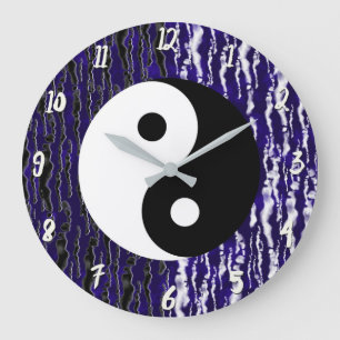 Yin Yang Blue Tranquilitet Zen Energy Stor Klocka