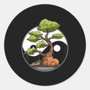 Yin Yang Bonsai Tao Taoism Andlig Zen Meditate Runt Klistermärke