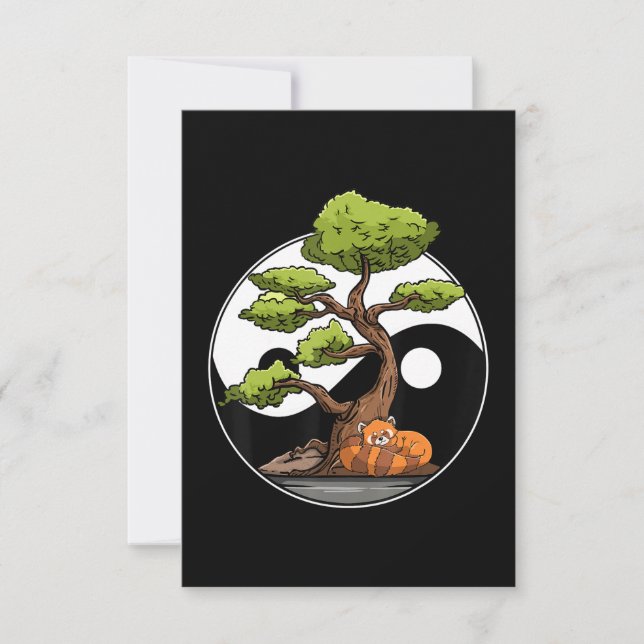 Yin Yang Bonsai Tao Taoism Andlig Zen Meditate Tack Kort (Framsida)