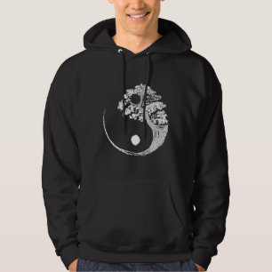 Yin Yang Bonsai Träd japansk buddhist Zen Hoodie