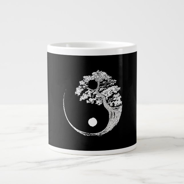 Yin Yang Bonsai Träd japansk buddhist Zen Jumbo Mugg (Framsidan)
