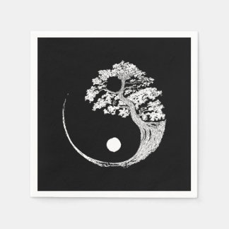 Yin Yang Bonsai Träd japansk buddhist Zen Pappersservett