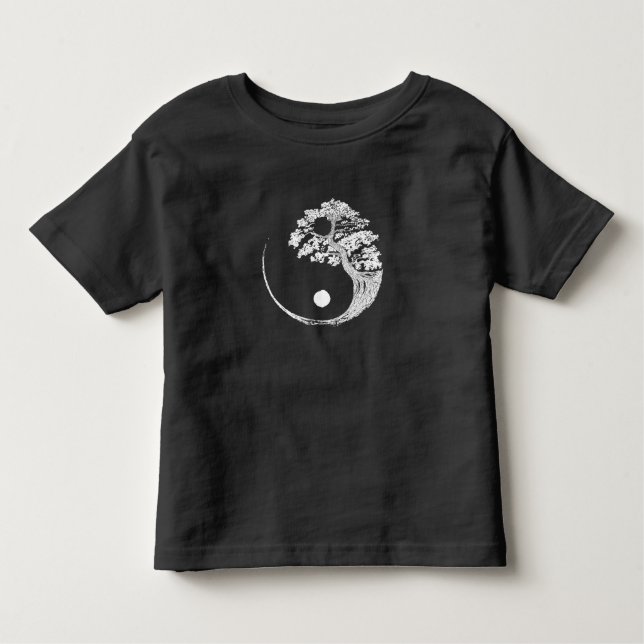 Yin Yang Bonsai Träd japansk buddhist Zen T Shirt (Framsida)