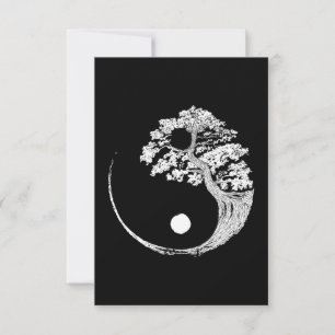 Yin Yang Bonsai Träd japansk buddhist Zen Tack Kort