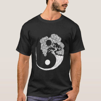 Yin Yang Bonsai Träd japansk Zen Buddhi T Shirt